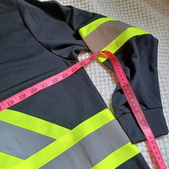 NWT Holmes Workwear Hi-Vis Long sleeve tshirt men's XL Black reflective - Picture 7 of 11